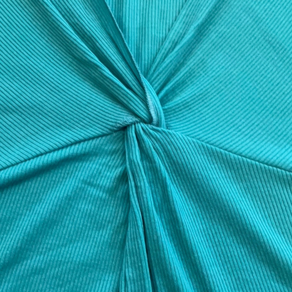 VS Moda International Teal Twist Front Tank Top Women Size L - Picture 7 of 9